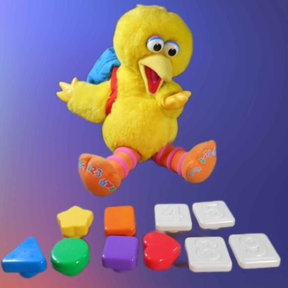 Sesame Street Play & Teach Big Bird Plush Works READ TYCO 1999 Vintage - Picture 1 of 10
